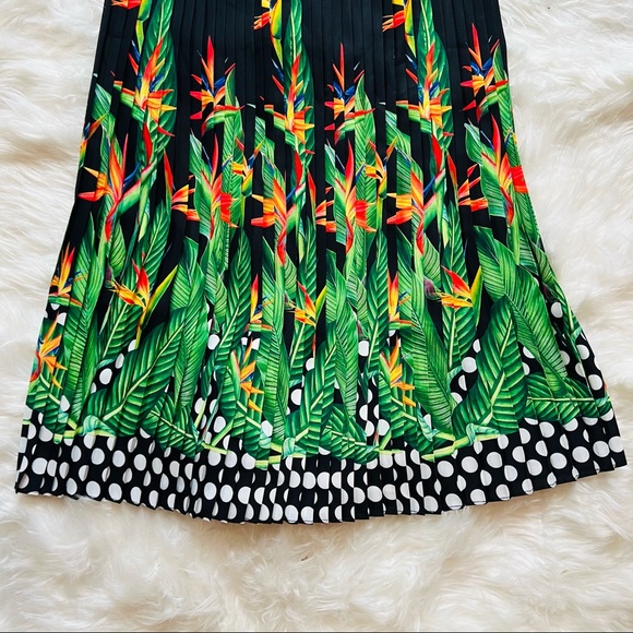 New! LALIPOP Design Pleated Polka Dot Pattern Midi Skirt - Picture 3 of 8